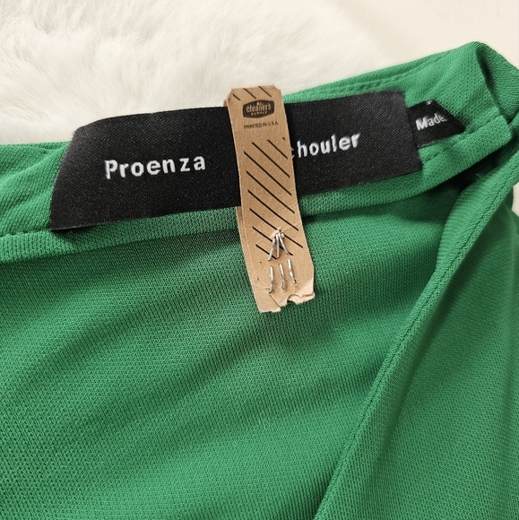 Proenza Schouler Drawstring Keyhole Matte Cutout Green Jersey Maxi Dress - Picture 14 of 16